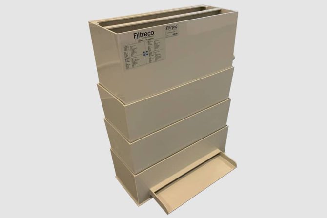 Trickle tower large waterfall with sieve