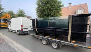 Koi tank levering door Unikoi